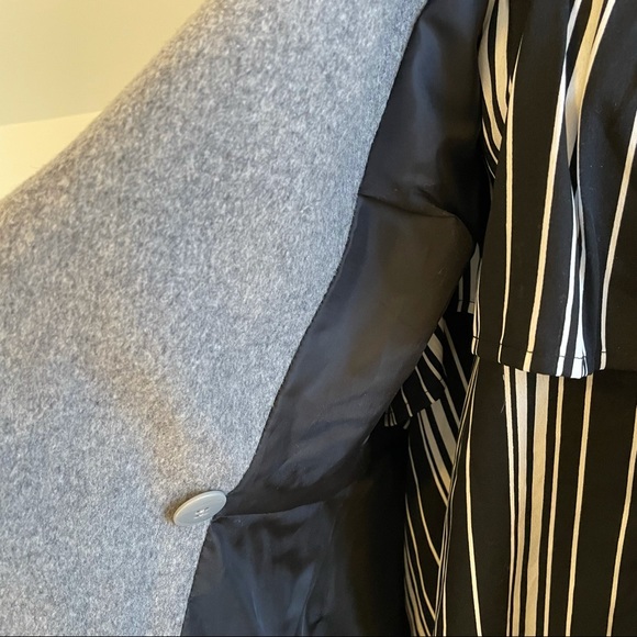 ASOS COAT JACKET US 14 GRAY PEPLUM SWING CHIC BELTED BUTTON CLOSURE MINT COND - Picture 9 of 14